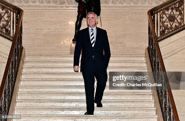 And RHI scheme whistleblower Jonathan Bell arriving at the Great Hall at Stormont on January 16, 2017 in Belfast, Northern Ireland. Northern Ireland...