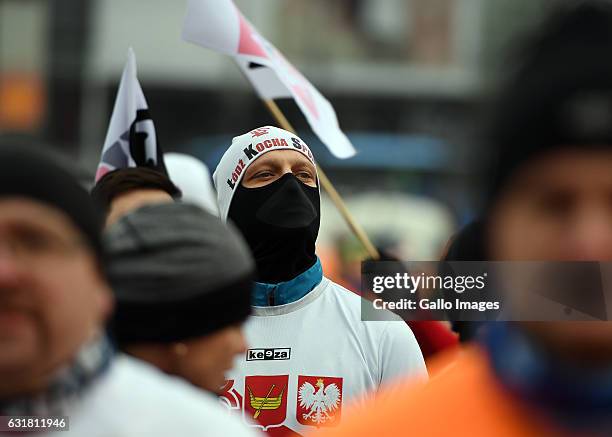 Runners participate in the diabetes and first aid charity run on January 15, 2017 in Warsaw, Poland. The run is organised as a part of the 25th...