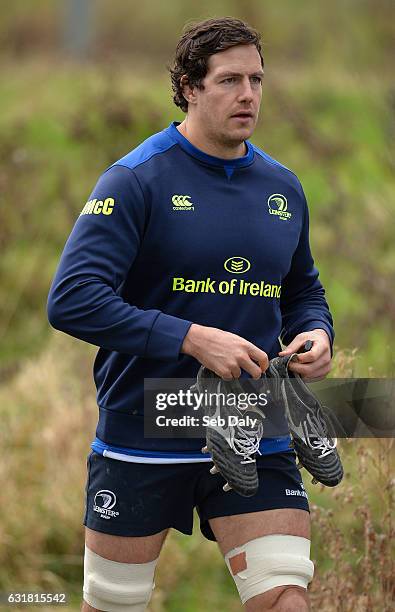 Dublin , Ireland - 16 January 2017; Mike McCarthy of Leinster arrives ahead of squad training at UCD in Belfield, Dublin.