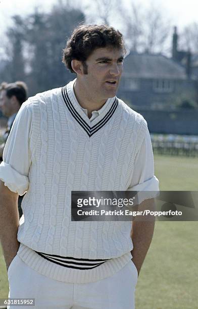 Richard Collinge of New Zealand during the tour match between DH Robins' XI and New Zealand at The Saffrons, Eastbourne, 24th April 1973.