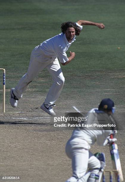 Chris Cairns bowling for New Zealand during the 3rd Test match between New Zealand and England at Lancaster Park, Christchurch, New Zealand, 18th...