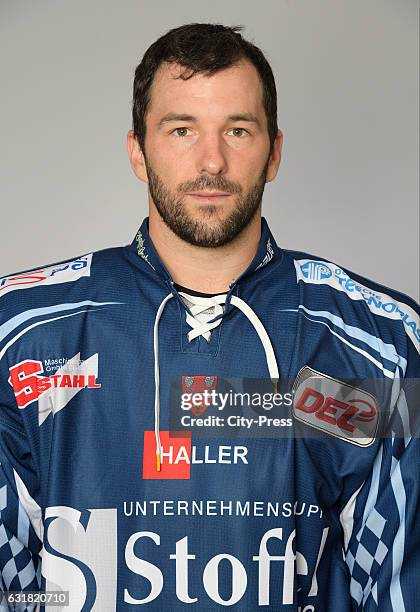 Mike Hedden of the Straubing Tigers during the portrait shot on August 19, 2016 in Straubing, Germany.