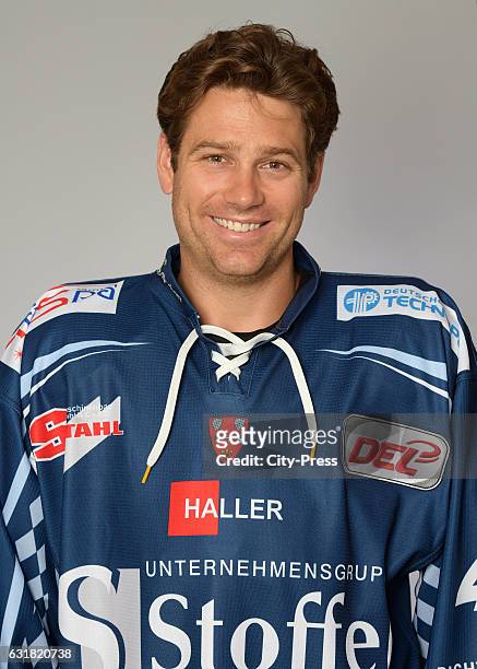 Adam Mitchell of the Straubing Tigers during the portrait shot on August 19, 2016 in Straubing, Germany.