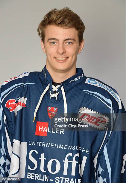 Stefan Loibl of the Straubing Tigers during the portrait shot on August 19, 2016 in Straubing, Germany.