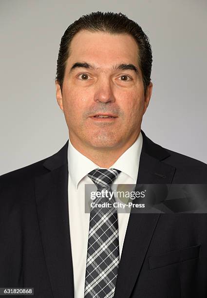 Coach Larry Mitchell of the Straubing Tigers during the portrait shot on August 19, 2016 in Straubing, Germany.