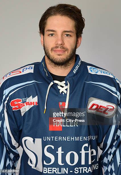 Thomas Brandl of the Straubing Tigers during the portrait shot on August 19, 2016 in Straubing, Germany.