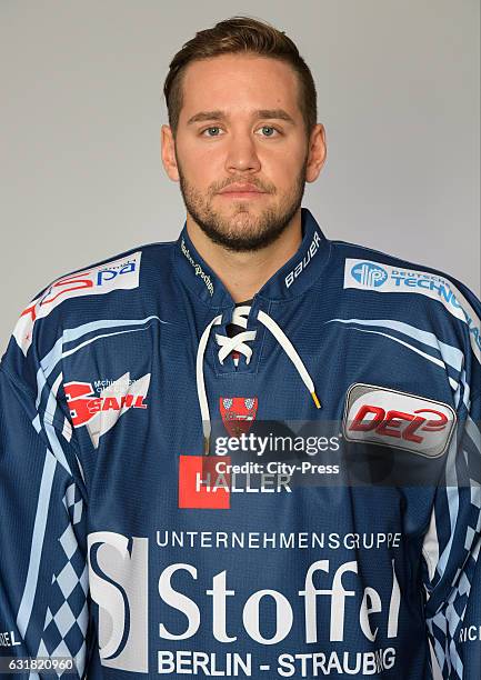 Nikolaus Hartl of the Straubing Tigers during the portrait shot on August 19, 2016 in Straubing, Germany.