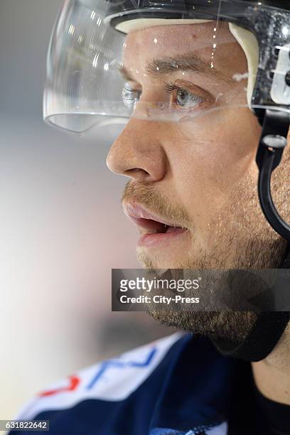 Nikolaus Hartl of Straubing Tigers during the action shot on August 19, 2016 in Straubing, Germany.