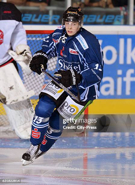 Stefan Loibl of Straubing Tigers in action during the action shot on August 19, 2016 in Straubing, Germany.