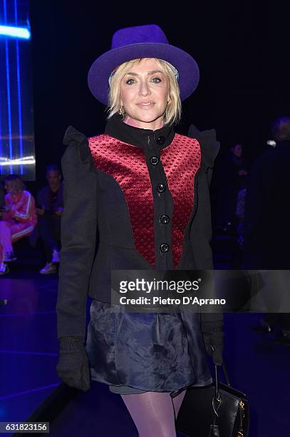 Paola Barale attends the Frankie Morello show during Milan Men's Fashion Week Fall/Winter 2017/18 on January 16, 2017 in Milan, Italy.
