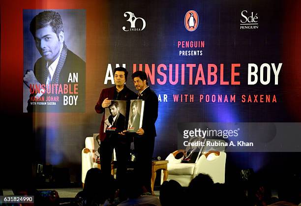 Shah Rukh Khan launches Karan Johar's new book 'An Unsuitable Boy' at Taj Land's End on January 16, 2017 in Mumbai, India.