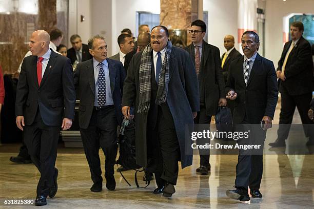 Martin Luther King III arrives at Trump Tower, January 16, 2017 in New York City. Trump will be inaugurated as the next U.S. President this coming...