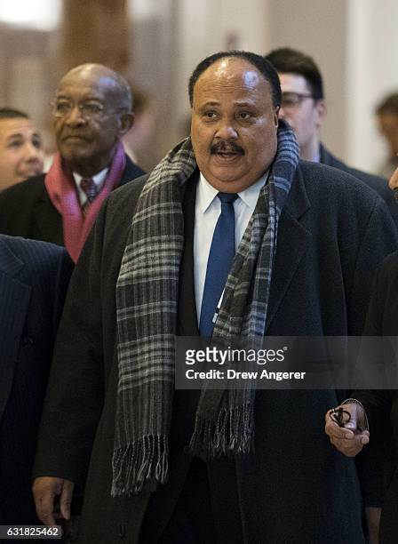 Martin Luther King III arrives at Trump Tower, January 16, 2017 in New York City. Trump will be inaugurated as the next U.S. President this coming...