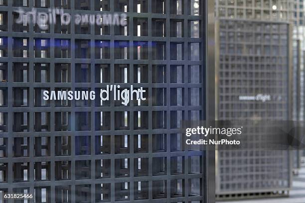 The Samsung Group's Seocho office building stands in Seoul, South Korea. Prosecutors requested the arrest Monday of the de facto head of Samsung,...