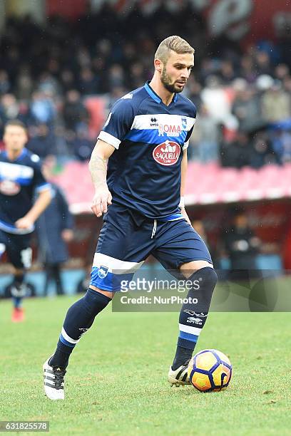 Dario Zuparic of Pescara Calcio during the Serie A TIM match between SSC Napoli and Pescara Calcio at Stadio San Paolo Naples Italy on 15 January...