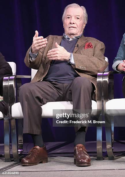 Chef, film subject Jacques Pepin of 'AMERICAN MASTERS Chefs Flight' speaks onstage during the PBS portion of the 2017 Winter Television Critics...