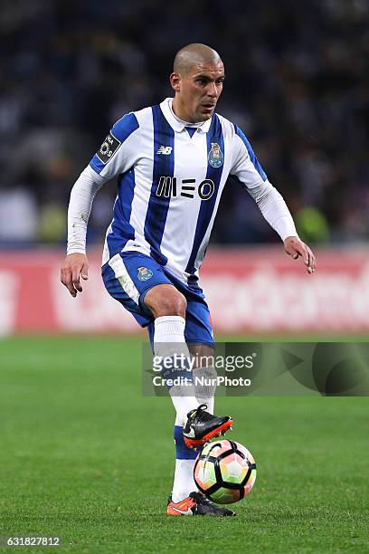 Porto's Uruguayan defender Maxi Pereira in action during the Premier League 2016/17 match between FC Porto and Moreirense, at Dragao Stadium in Porto...
