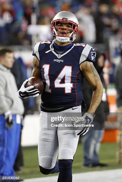 New England Patriots wide receiver Michael Floyd before an AFC Divisional Playoff game between the New England Patriots and the Houston Texans on...