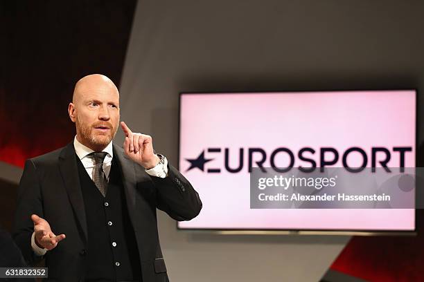 Matthias Sammer talks during a photocall at Eurosport studios on January 16, 2017 in Munich, Germany.