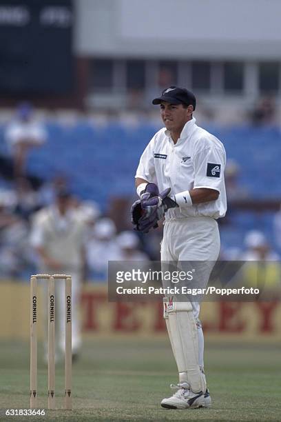 Adam Parore keeping wicket for New Zealand during the 3rd Test match between England and New Zealand at Old Trafford, Manchester, 30th June 1994.