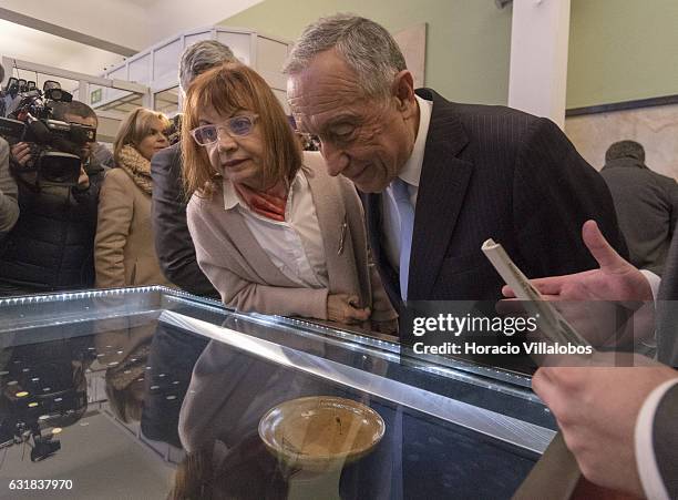 Portuguese President Marcelo Rebelo de Sousa , Minister of Finance Mario Centeno and Minister of the Presidency and of Administrative Modernization...