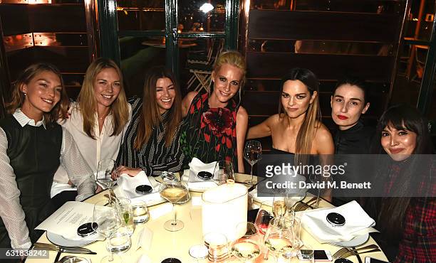 Arizona Muse; Tori Cook, Sara MacDonald, Poppy Delevingne; Maria Hatzistefanis; Erin O'Connor and Zara Martin attend the Rodial dinner hosted by...