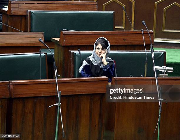 Jammu & Kashmir Chief Minister Mehbooba Mufti during the Budget Session in Legislative Assembly, on January 16, 2017 in Jammu, India.