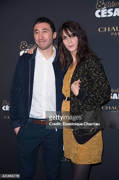 Sofian Khammes and Judith Chemla attend the Cesar Revelations 2017' Photocall at salon Chaumet on January 16, 2017 in Paris, France.
