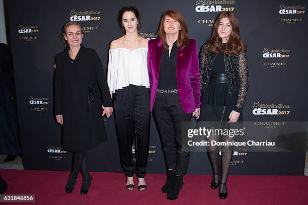 Sandrine Bonnaire, Noemie Merlant, Marie Castille Mention-Schaar and guest attend the Cesar Revelations 2017' Photocall at salon Chaumet on January...