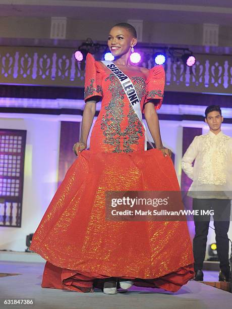 Miss Universe Sierra Leone, Hawa Kamara, during fashion show in Vigan,Philippines on January 15, 2017. The Miss Universe contestants are touring,...