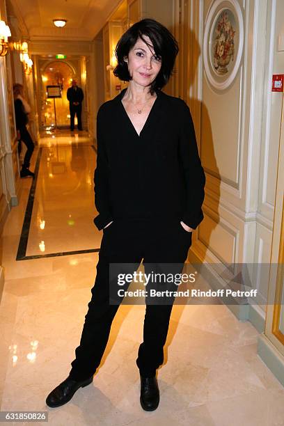 Actress Zabou Breitman attends the "Cesar - Revelations 2017" Dinner at Hotel Meurice on January 16, 2017 in Paris, France.