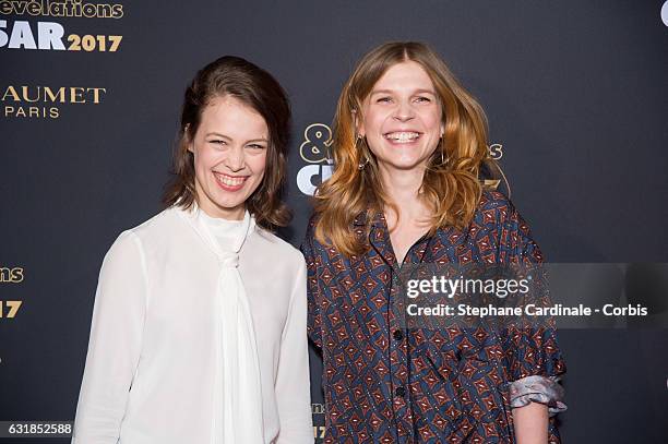 Paula Beer and Clemence Poesy attend the 'Cesar - Revelations 2017' on January 16, 2017 in Paris, France.