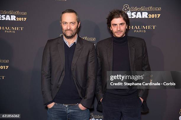 Cedric Kahn and Roman Kolinka attend the 'Cesar - Revelations 2017' on January 16, 2017 in Paris, France.