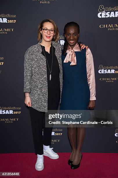 Audrey Estrougo and Eye Haidara attend the 'Cesar - Revelations 2017' on January 16, 2017 in Paris, France.