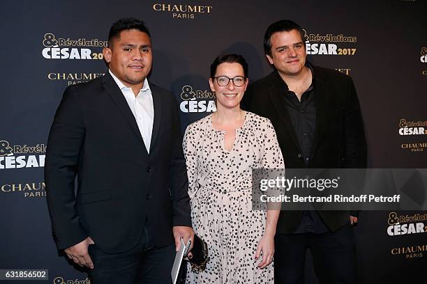 Revelation for "Mercenaire", Toki Pilioko, guest and director of the movie Sacha Wolf attend the "Cesar - Revelations 2017" Photocall and Cocktail at...