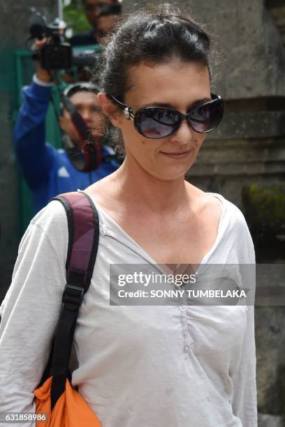 Australian national Sara Connor walks to a holding cell before her trial at a court in Denpasar on Indonesia's resort island of Bali on January 17,...