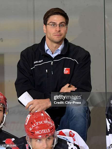 Assistant coach Pierre Beaulieu of HC TWK Innsbruck during the action shot on August 28, 2016 in Innsbruck, Germany.