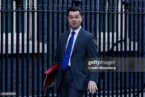 James Brokenshire, U.K. Northern Ireland secretary, arrives for a weekly cabinet meeting at 10 Downing Street in London, U.K., on Tuesday, Jan. 17,...