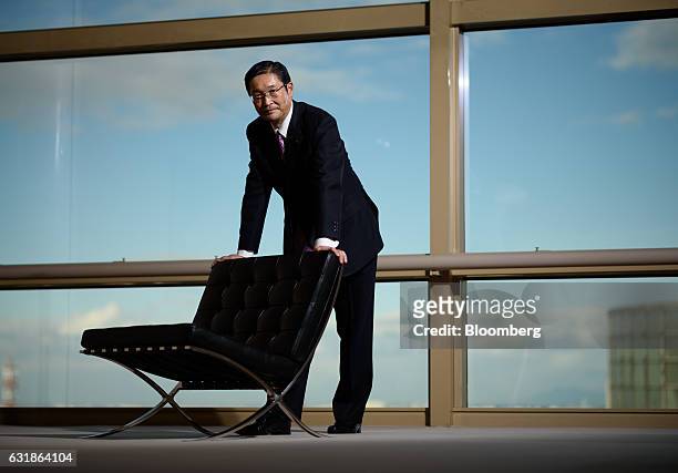 Akiyoshi Koji, president and chief operating officer of Asahi Group Holdings Ltd., poses for a photograph in Tokyo, Japan, on Tuesday, Jan. 17, 2017....
