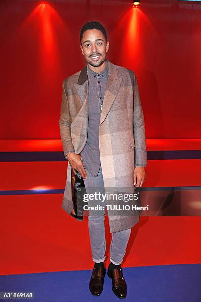 At the evening Gala for the hospitalized children at Cirque Phenix, Stephan Rizon poses for Paris Match on december 12, 2016 in Paris, France.