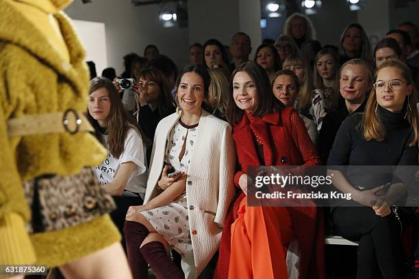 Nadine Warmuth and Johanna Klum attend the Dorothee Schumacher show during the Mercedes-Benz Fashion Week Berlin A/W 2017 at Kaufhaus Jandorf on...