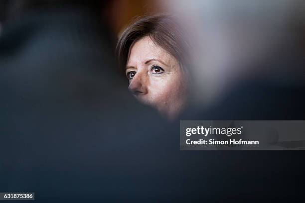 Malu Dreyer, Governor of Rhineland-Palatinate and current President of the German Federal Council speaks to the media at the German Federal...
