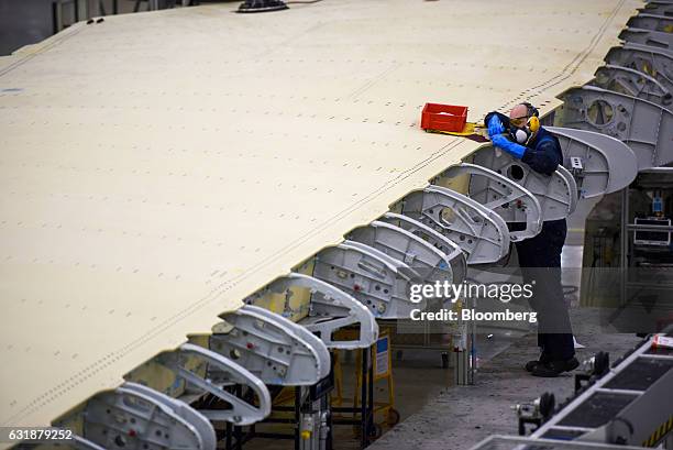 Wing Manufacturing Process Airbus Wing Production In Broughton Photos and Premium High Res ...