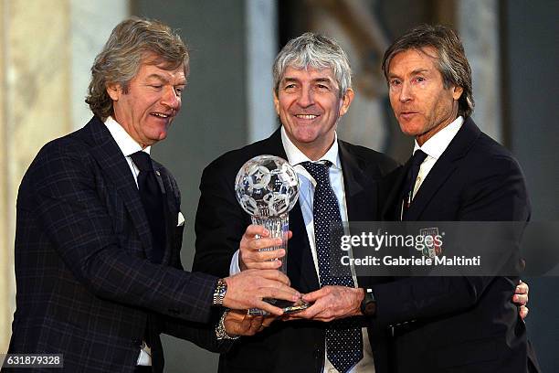 Paolo Rossi former Italian footballer and World FIFA Champion Spain in 1982 and top scorer during the Italian Football Federation Hall of Fame...