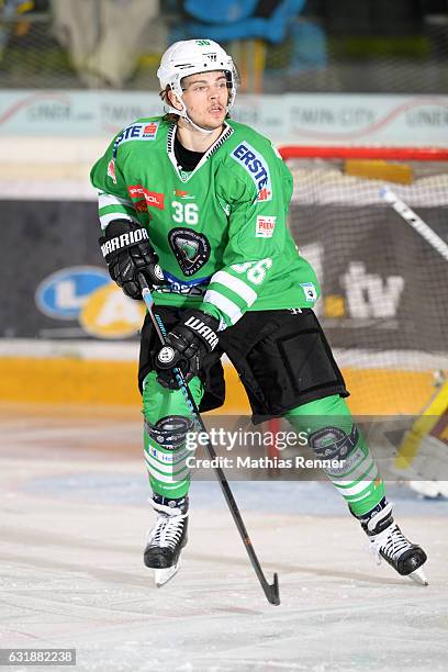 Kristaps Bazevics of Olimpija Ljubljana during the action shot on September 16, 2016 in Ljubljana, Slovenia.