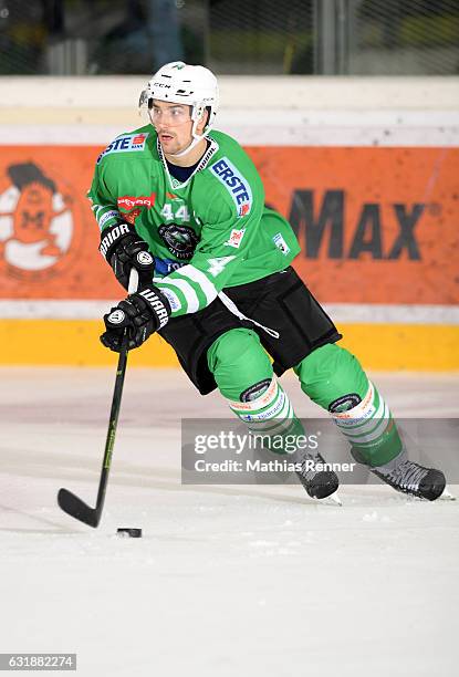 Sacha Guimond of Olimpija Ljubljana during the action shot on September 16, 2016 in Ljubljana, Slovenia.