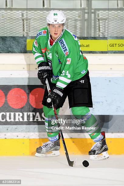 Raphael Bussieres of Olimpija Ljubljana during the action shot on September 16, 2016 in Ljubljana, Slovenia.