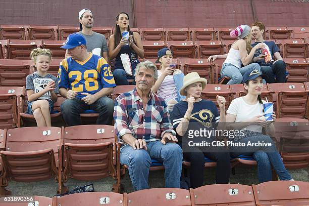 Tailgate Spiral Souvenir Seating" -- When Colleen and Matt host the family tailgate party at the L.A. Rams game, they invite former NFL quarterback...