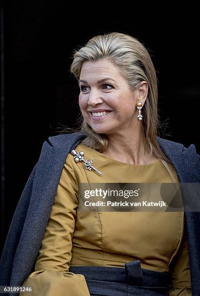 Queen Maxima of the Netherlands at the new year reception at the royal palace on January 17, 2017 in Amsterdam, Netherlands.