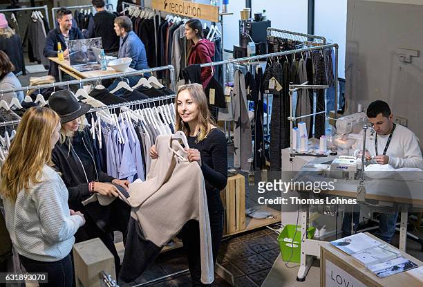 General view of Greenshowroom / Ethical Fashion Show Berlin during Mercedes-Benz Fashion Week Berlin A/W 2017/18 on January 17, 2017 in Berlin,...